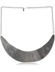 Melissa Joy Manning "Mixed Metals" Gold Ball Detail and Silver Hammered Collar Necklace, 18"