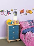 Animals Alphabet Stikarounds Wall Stickers 52 pieces