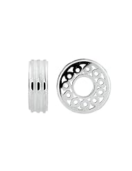 Storywheel® Textured Finish Circles Bead / Charm in 925 Sterling Silver