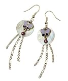 Primrose Hill E2973 Women's Shell And Purple Butterfly Earrings