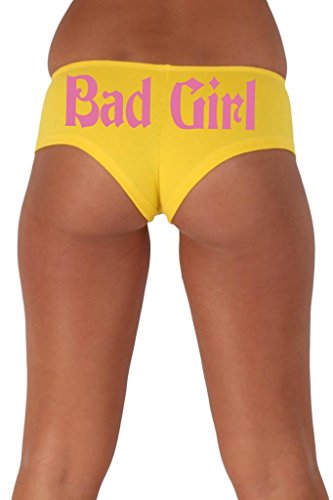Women's Juniors Pink Bad Girl Booty Shorts