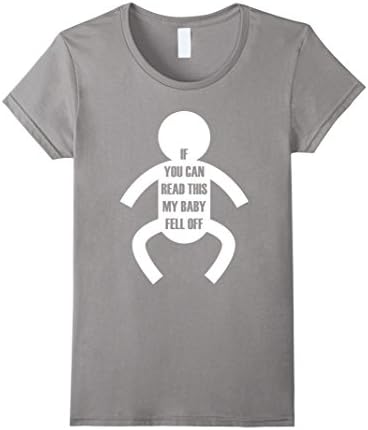 Women's If You Can Read This My Baby Fell Off Babywearing T-Shirt Large Slate