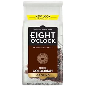 Eight O'Clock Coffee, 100% Colombian Ground, 33-Ounce Bag