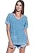 A+D® Womens Burnout V-NK Raglan Sleeve Loose Fitting Boyfriend Top