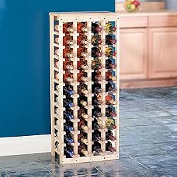 Wooden Wine Rack-Holds 44 Bottles-Unfinished Pine (Unfinished Pine) (40.5"h x 17"w x 10.5"d)