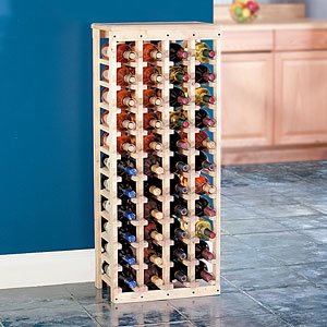 Wooden Wine Rack-Holds 44 Bottles-Unfinished Pine (Unfinished Pine) (40.5h x 17w x 10.5d) by