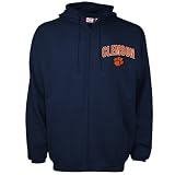 Clemson Tigers Navy Blue Arched Small Logo Zip-up Hoody Sweatshirt