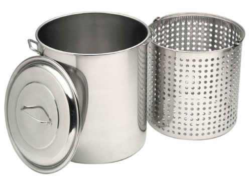 Eastman Outdoors 60-Quart Stainless Steel Pot with Lid and Basket Eastman Outdoors 60-Quart Stainless Steel Pot with Lid and Basket
