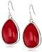 Lucky Brand Silver-Tone Coral Set Stone Drop Earrings