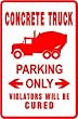 CONCRETE TRUCK PARKING construct cement sign