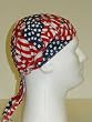 Patchwork American Flag Headwrap, United States Medical Scrub Surgical Cap, U.S. Flag Bandana, Stars and Stripes Patriotic Headband, Red, White Blue American Flag Patched Design Style, Breathable 100% Cotton, One Size to Fit Men, Women and Teens, America, USA, Suitable for Cancer Patients and Survivors, Athletes, Medical, Welding, Healthcare, Bikers, Truckers, Painters and Food Workers to Keep Hair Out of Face