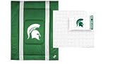Michigan State Spartans NCAA Bedding - Sidelines Comforter and Sheet Set Combo