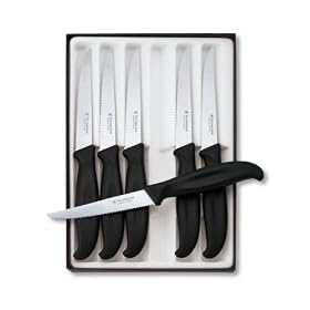 Victorinox Cutlery 6-Piece Steak Knife Set, Serrated Edge with Pointed Tip