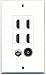 RiteAV - 4 Port HDMI 1 Coax Cable TV- F-Type 1 Toslink Wall Plate Decorative