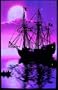 Moonlit Ship Blacklight Reactive Poster
