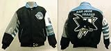 San Jose Sharks Black Classic Wool With Leather Logos Jacket From J. H. Design