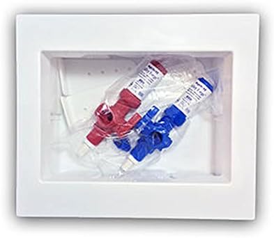 Ayrlett RB082 Un-Assembled Multi-Pro Washing Machine Box with 1/4 Turn Poly Alloy Valves and UPONOR Connection, Red/Blue