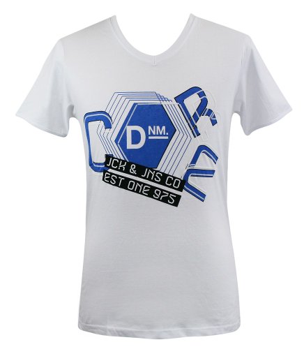 JACK & JONES Herren T-Shirt 12056566, Gr. 60/62 (XXL), Wei&szlig; (OPTICAL WHITE) Preisvergleich