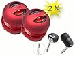 2 Pack- X-Mini II Capsule Speakers & Earphone - Award Winning Speakers (Red) + Ultra Slim Super Bass In-Ear Earbud Stereo Earphones for iPod/MP3/MP4/Computer/Laptop/Notebook/Netbook/Audio/Gaming-Devices - Connect Together For Awesome Sound!