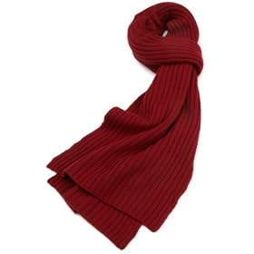 MIR Men's 100% Cashmere 2x2 rib scarf