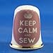 Porcelain China Thimble -- Keep Calm and Sew