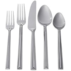 Hampton Forge Pyramid Satin 20-Piece 18/0 Forged Flatware Set, Service for 4
