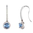 14K White Gold London Blue Topaz and Diamond Earrings
