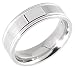 14K. White Gold Machine Carved Comfort Fit Wedding Band Ring