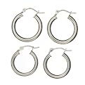 SterlingSilver Hoop Earrings 2-pair