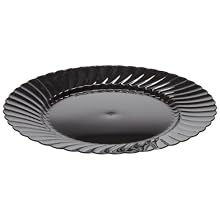 Classicware CW10144BK 10.25" Black Dinnerware Plastic Plate (18 Packs of 8)