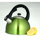 Creative Home Satin Splendor 2.8-Quart Whistling Tea Kettle, Chartreuse