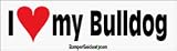 I Love My Bulldog - bumper stickers (Medium)