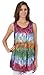 Sakkas Ombre Floral Tie Dye Flared Hem Sleeveless Tunic Blouse