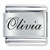 Name Olivia Italian Charms Bracelet Link