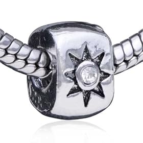 Turquoise Flower European Charm Bead - Pandora & Bracelet Compatible