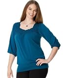 Eyeshadow Plus Size Banded Bottom Shirt with Popcorn Ruching
