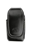 Naztech Ultima Leather Case for Most Flip Phones - Truly Black