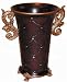Wide mouthed calla lily shaped vase - purple- porcelain body, faux brass accents
