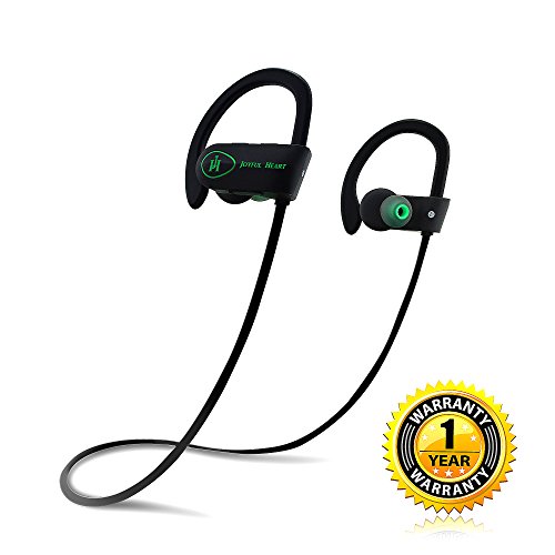 Bluetooth Earphone, Joyful Heart (JH-800) Sports Wireless, IPX7 Waterproof, Premium Sound with Bass, Noise Cancelling, Ergonomic Design, Secure Fit, Case, 7-Hr Playtime with Mic & Youtube