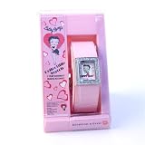 Urban Boundaries - Betty Boop Rhinestone Encrusted Square Face Collectible Quartz Watch: Square Face / Pink Leather Like Band