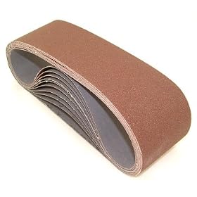 Aluminum Oxide Sanding Belts, 3 by 24, 120 Grit, Pack of 10. by