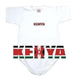 BABY BODYSUIT WHITE FLAG COLOR  KENYA  0 - 3 Months