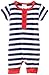 Zutano Baby-Boys Newborn Primary Stripe Henley Bodysuit, Navy/White, 6 Months