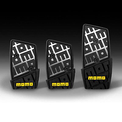 MOMO DNA Black Rubber Aluminum Manual Pedal Covers