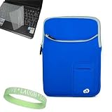 Light Blue 3 Pocket Notebook Carrying Case for Acer Aspire One 10.1 + A Key Board Skin + A Live*Laugh*Love Wrist Band!!!