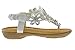Crab 800KM Little Girls Gladiator Floral Rhinestone Comfort Flat Sandals White