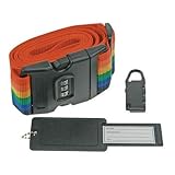 perel - sangle a bagage - cadenas plaque id - 2m - slkcset2