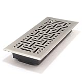 Accord Amfrsnb410 Floor Register With Wicker Design, 4-Inch X 10-Inch(Duct Opening Measurements), Satin Nickel (611918022178)