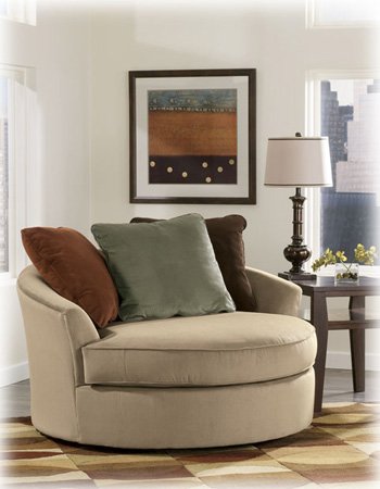 Laken Mocha Oversized Swivel Accent Chair On Sale