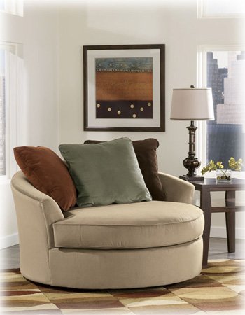 Laken Mocha Oversized Swivel Accent Chair